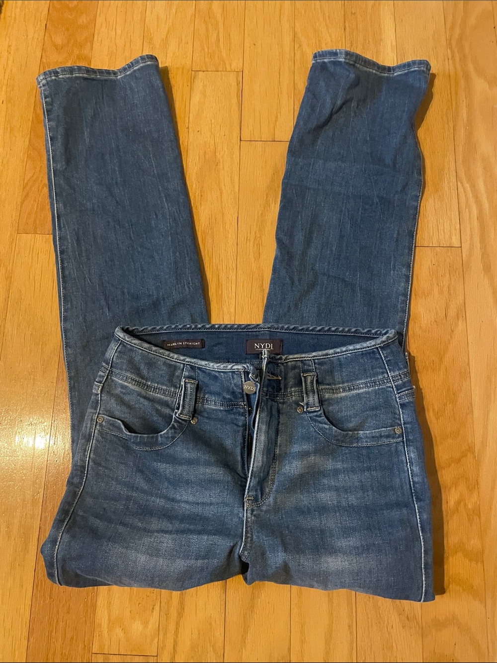 NYDJ Women's Medium Blue high rise Marilyn straight Jeans size 2